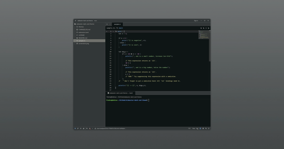 alabaster dark on zed v1.0.0