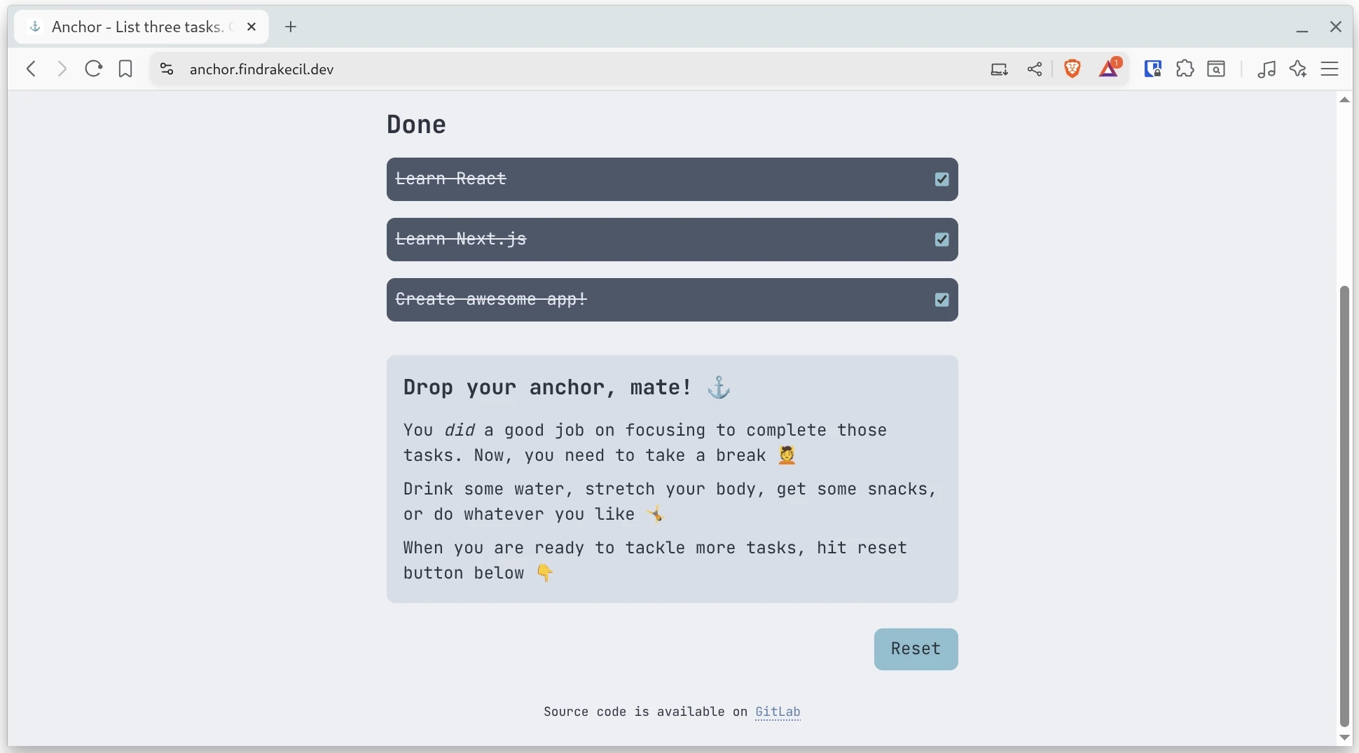 anchor praising your efforts