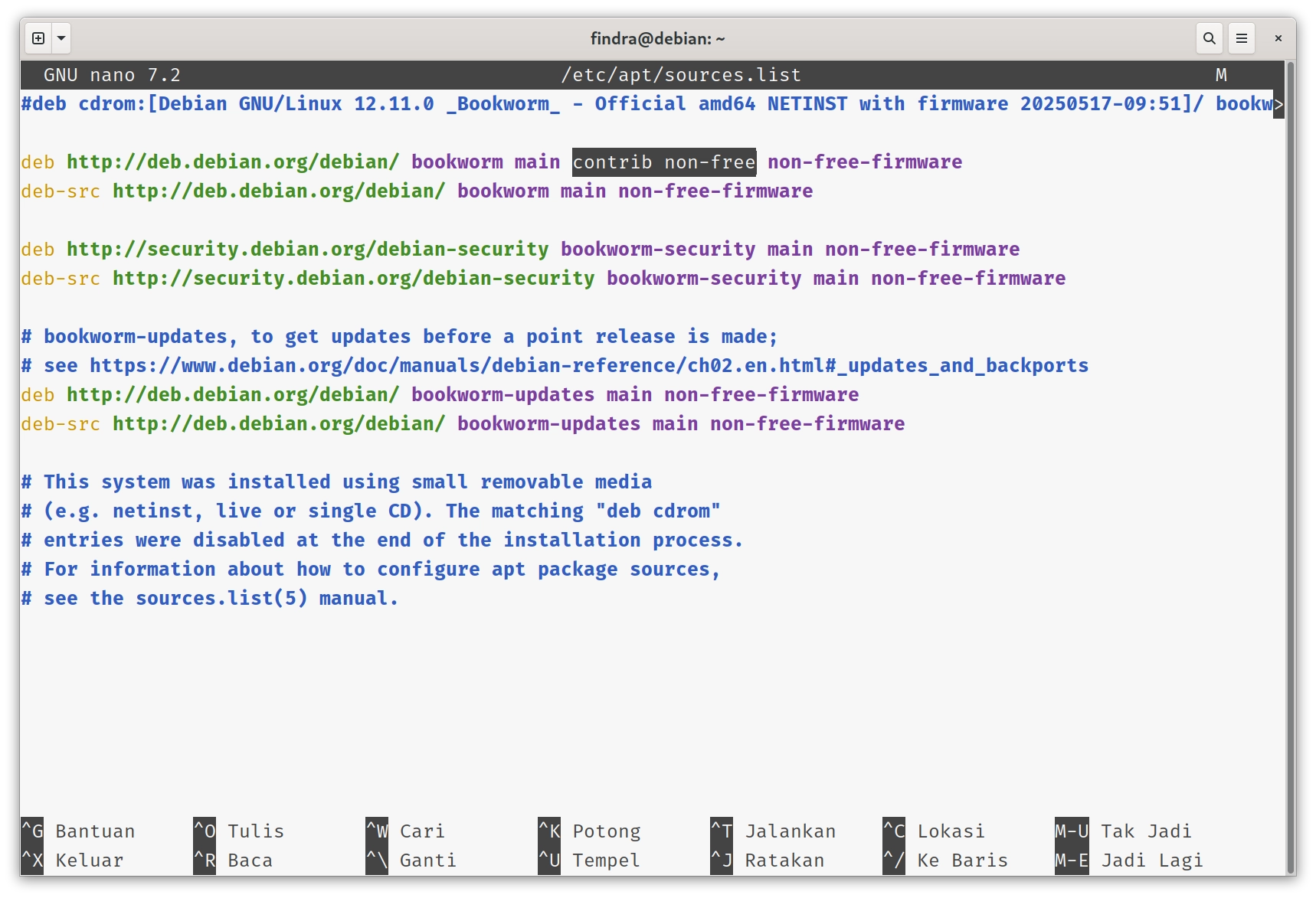 pengaturan repositori pada berkas sources.list
