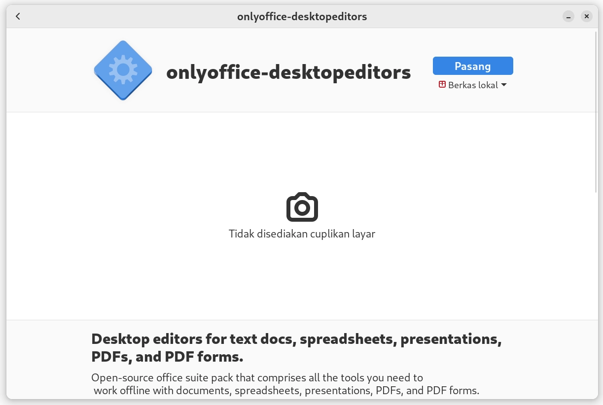 pasang berkas .deb dengan pemasang perangkat lunak