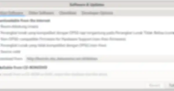 tambahkan contrib dan non-free melalui GUI