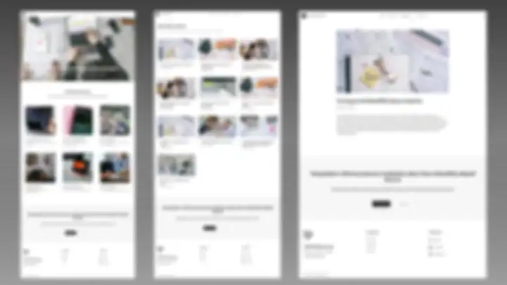 landing page and blog posts