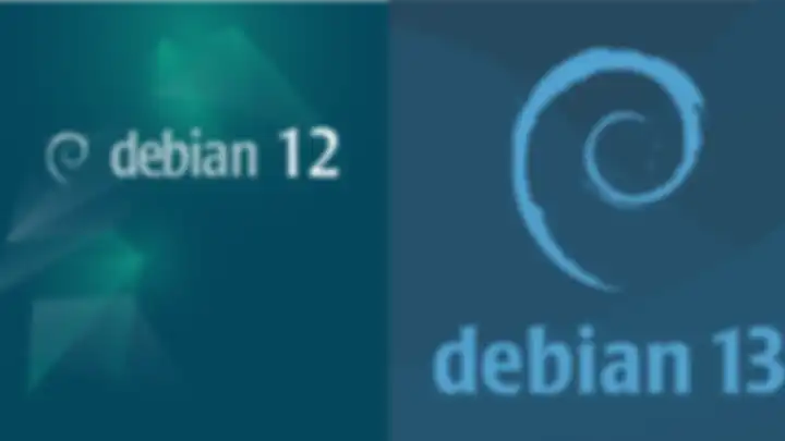 ilustrasi debian 12 dan debian 13