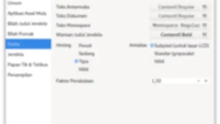 pengaturan fonta pada aplikasi oprekan GNOME