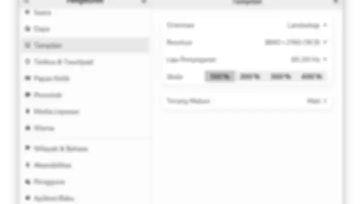 pengaturan skala pada bagian pengaturan tampilan pada aplikasi pengaturan