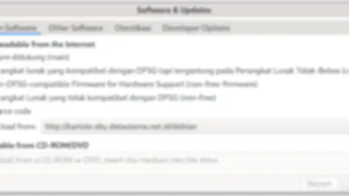tambahkan contrib dan non-free melalui GUI